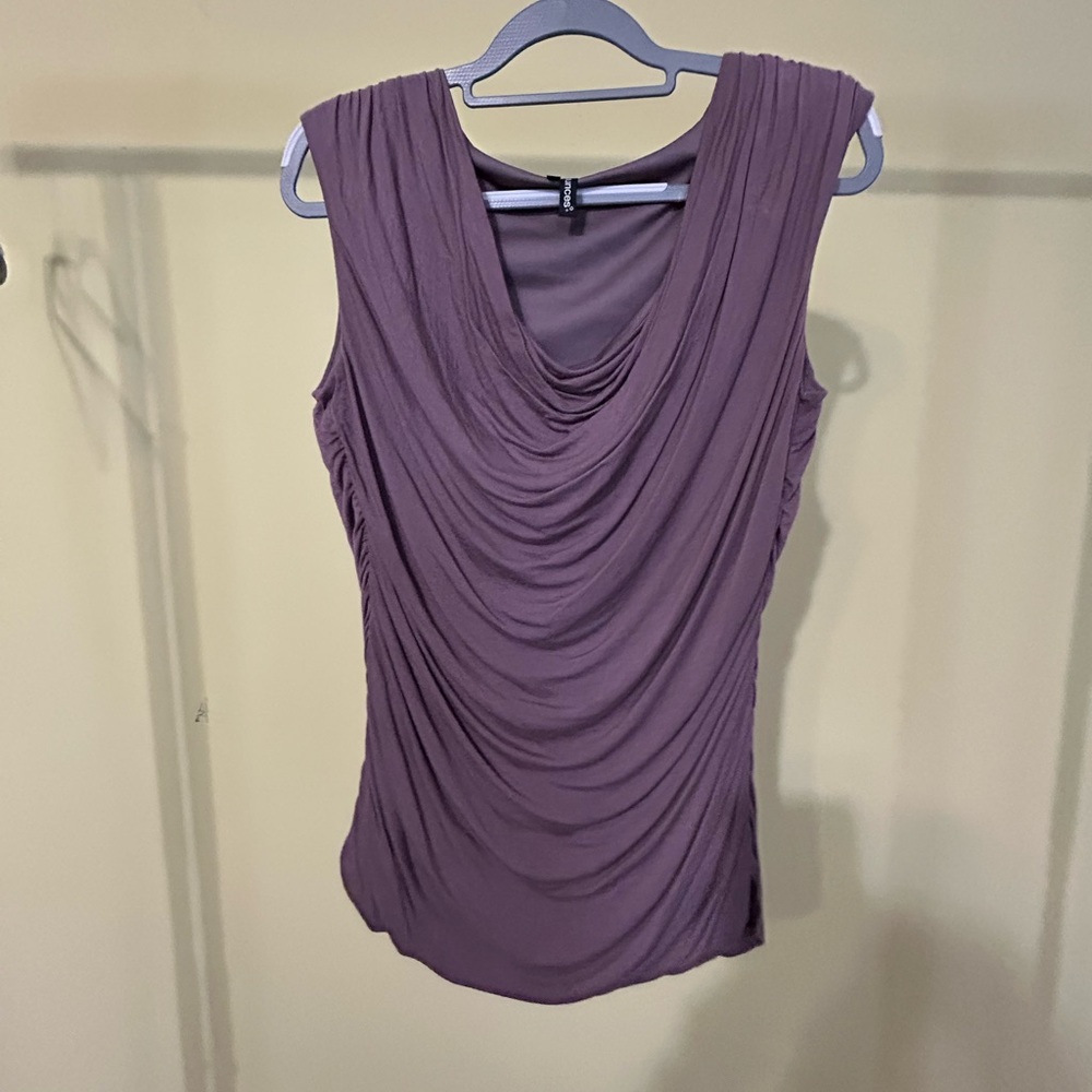 Maurices Sleeveless Purple Drape Blouse